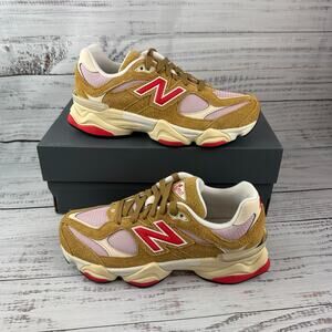 New Balance 9060 Unisex Kids 6.5 (Womens Sz 8) Sneakers Orange Red Cream